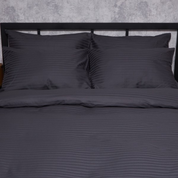 Фото - Комплект постельного белья Moon&Star 175х210 см +нав. 2 шт. 50х70 см Satin Stripe Dark Serenity (MS-890000817)